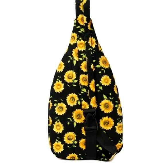 No Boundaries Cotton Canvas Sling Backpack Sunflowers Print - Picture 11 of 12